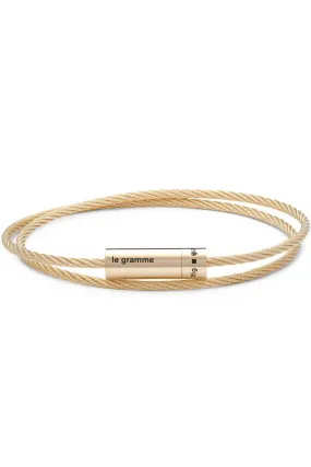 15g Polished Yellow Gold Double Cable Bracelet