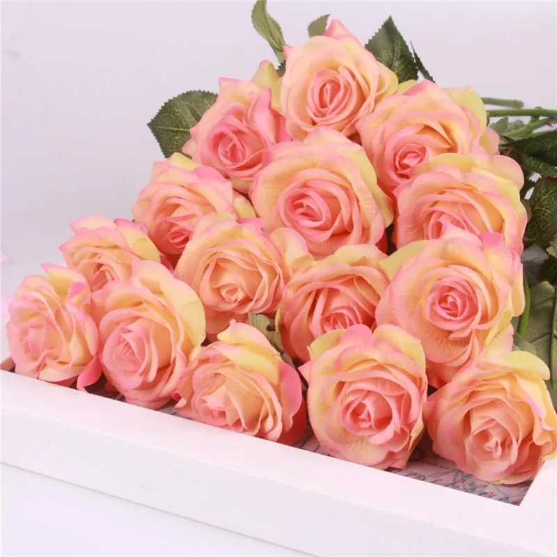 15pcs Realistic Artificial Rose Bouquet