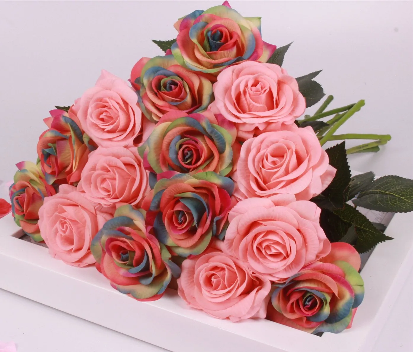 15pcs Realistic Artificial Rose Bouquet