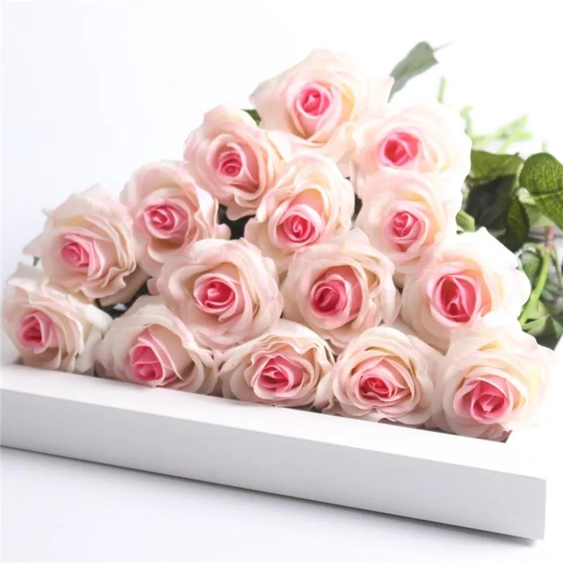 15pcs Realistic Artificial Rose Bouquet