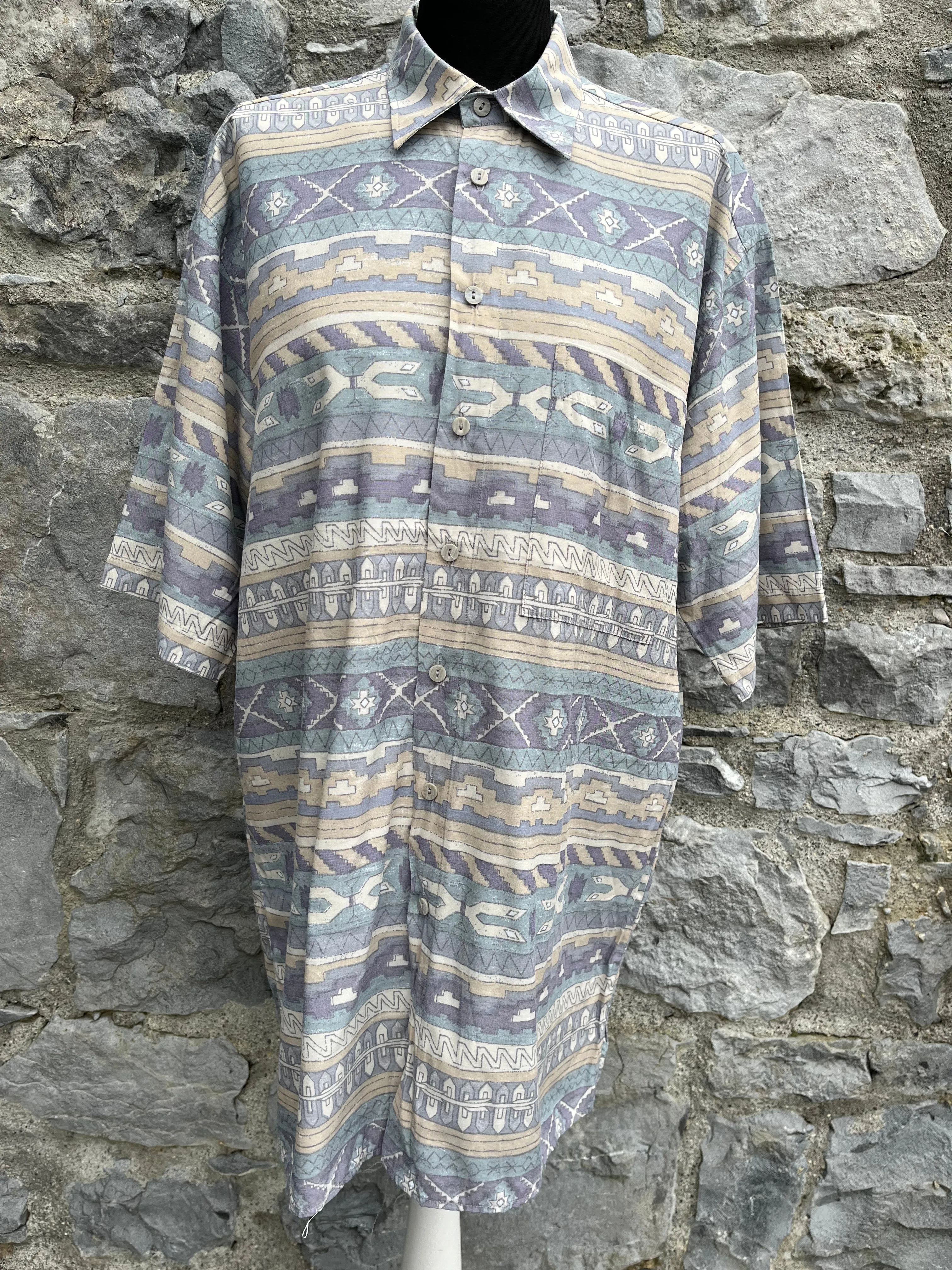 80s Aztec long shirt M/L