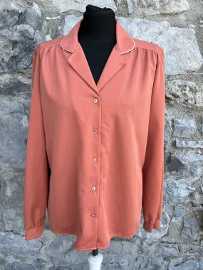 80s brown blouse uk 14-16