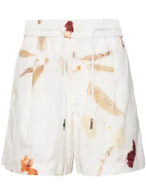 Abstract-Print Drawstring Shorts