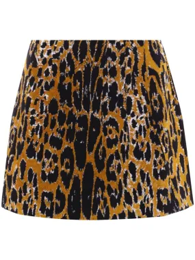 ALAIA Leopard Jacquard Mini Skirt