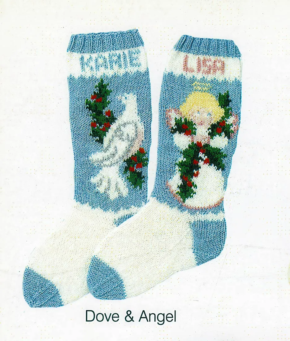 Angel and Dove Christmas Stockings Pattern