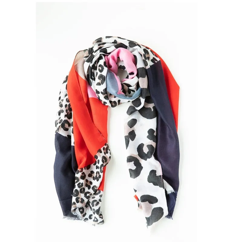 Antler - Leopard Scarf -  Red & Pink