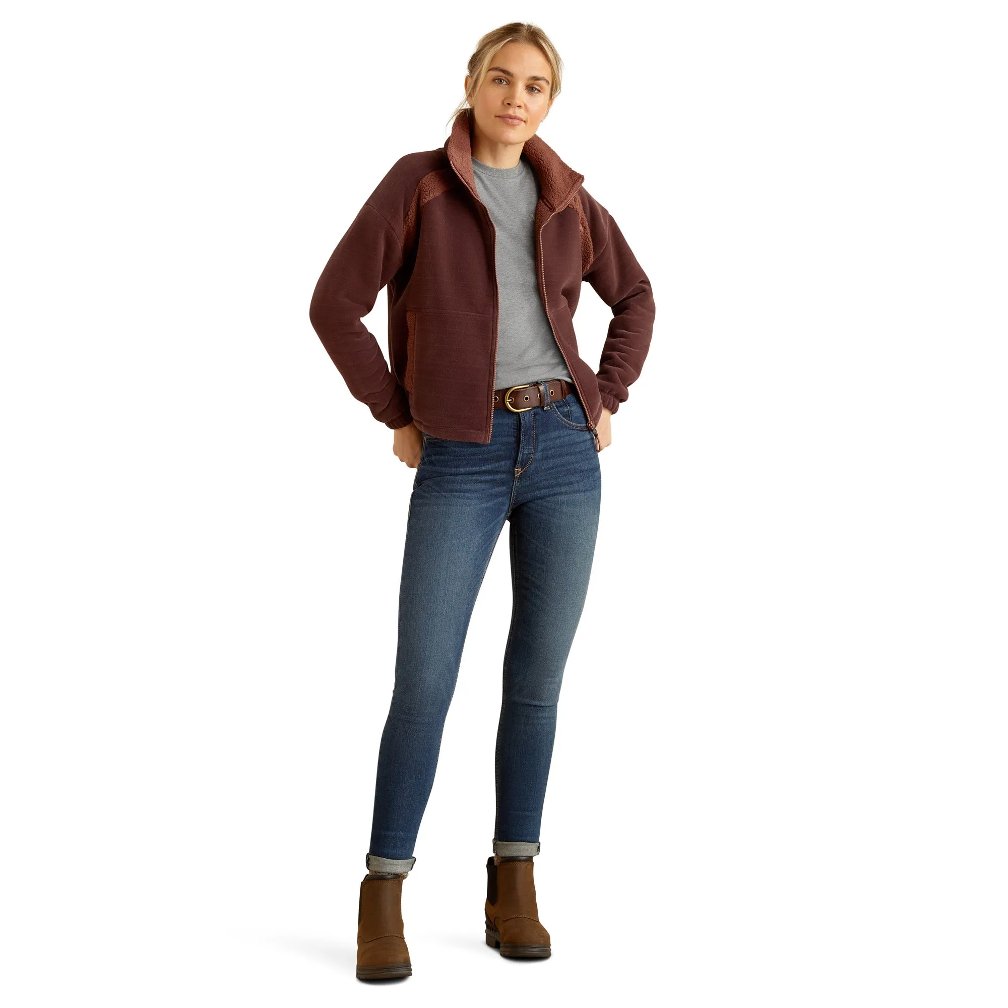 Ariat Ladies Lafayette Marron Full Zip Sweatshirt 10052659