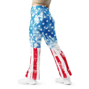 Artsy American Flag Flare Leggings