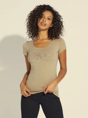 Beige Bryanna Logo T-Shirt