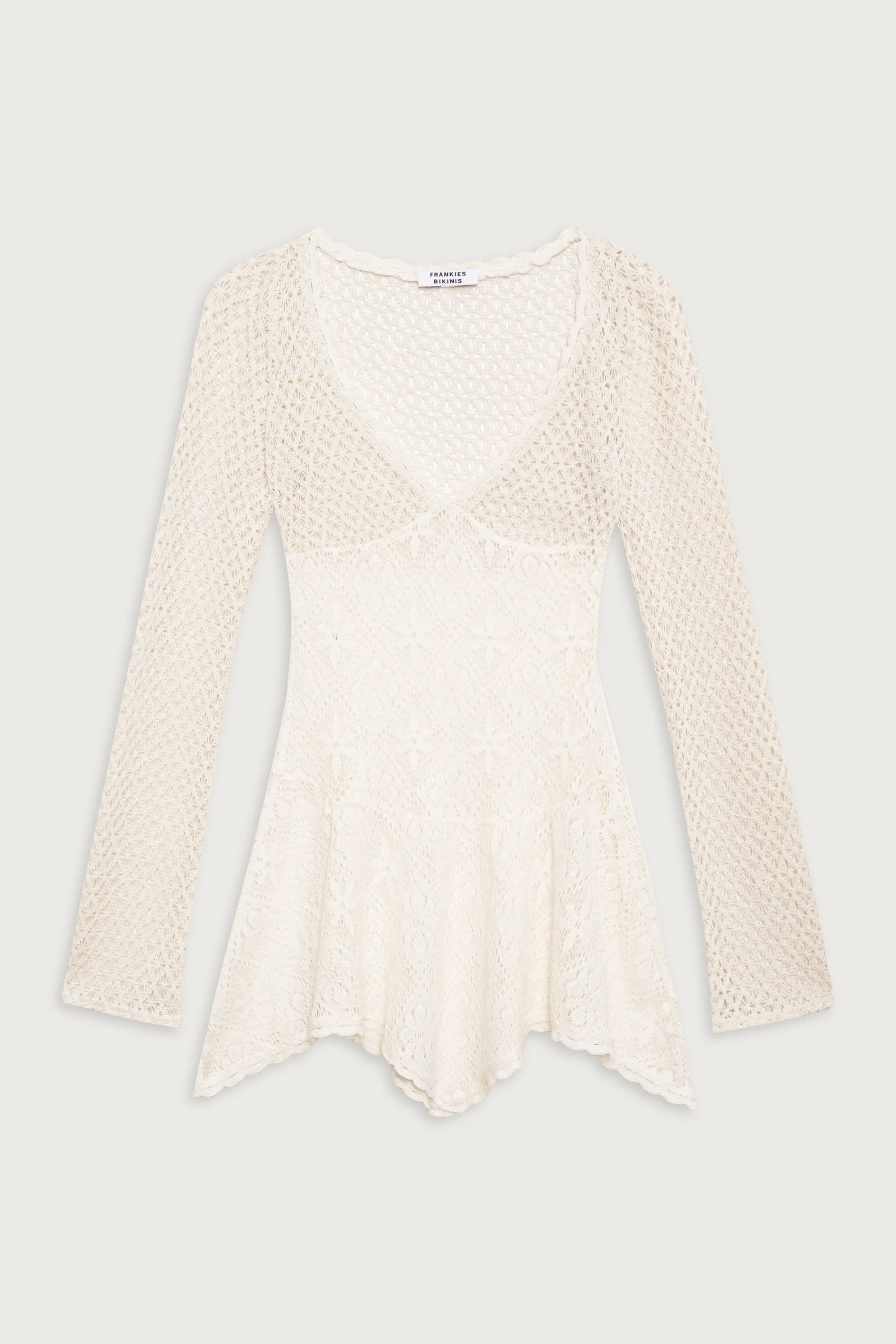 Belle Crochet Mini Dress - White