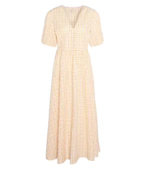 Belmont Seersucker Check Maxi Dress - Cream