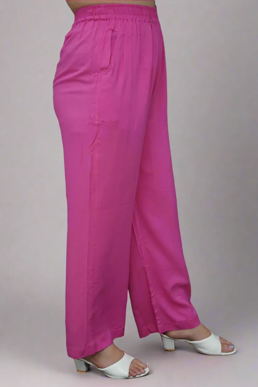 Berry Pink Rayon Kurti Pant