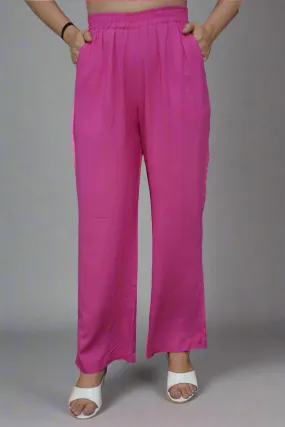 Berry Pink Rayon Kurti Pant