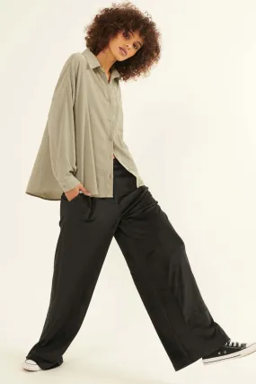 Big Deal Pleated Wide-Leg Velvet Pants