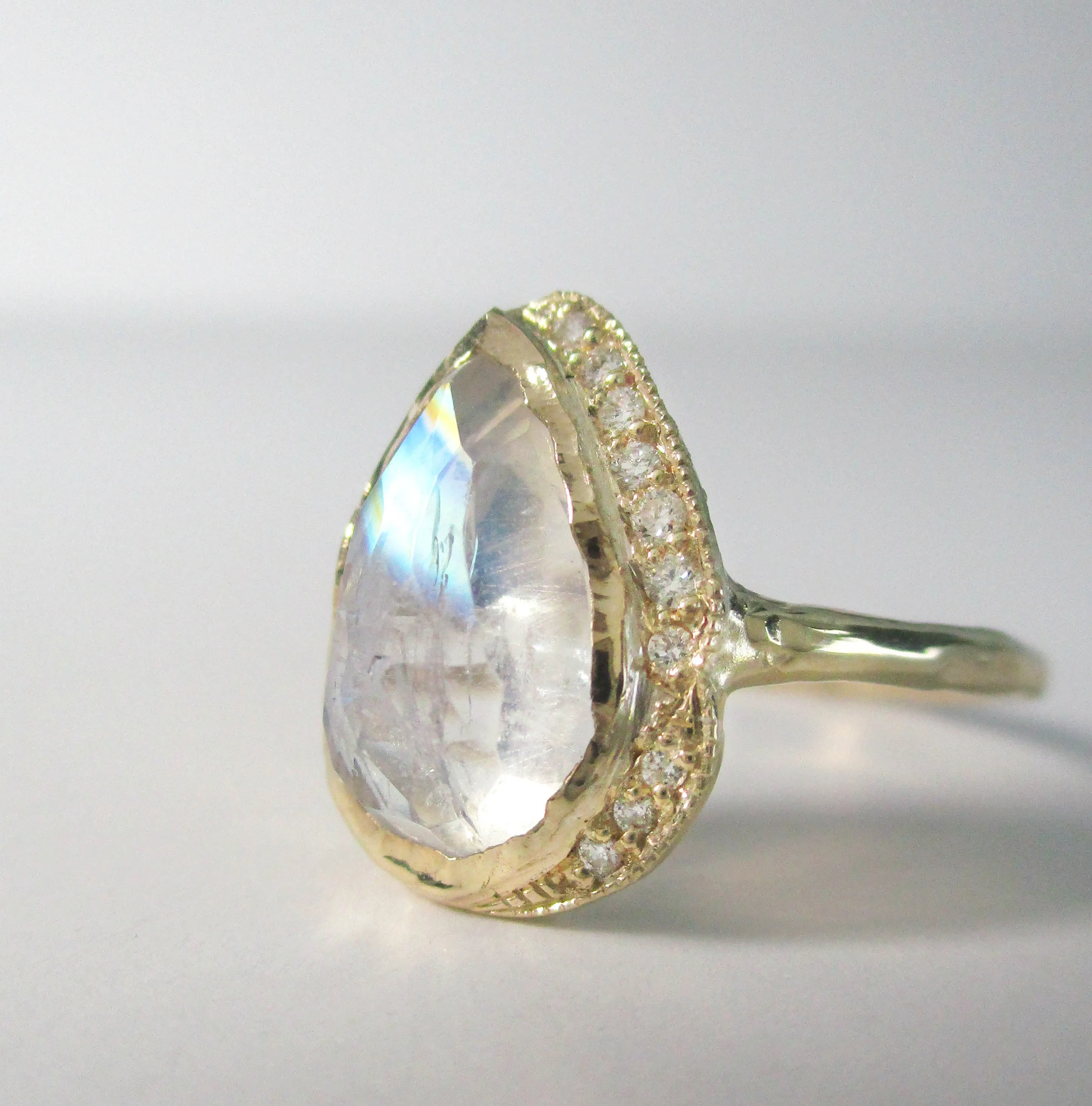 Big Raindrop Moonstone Ring