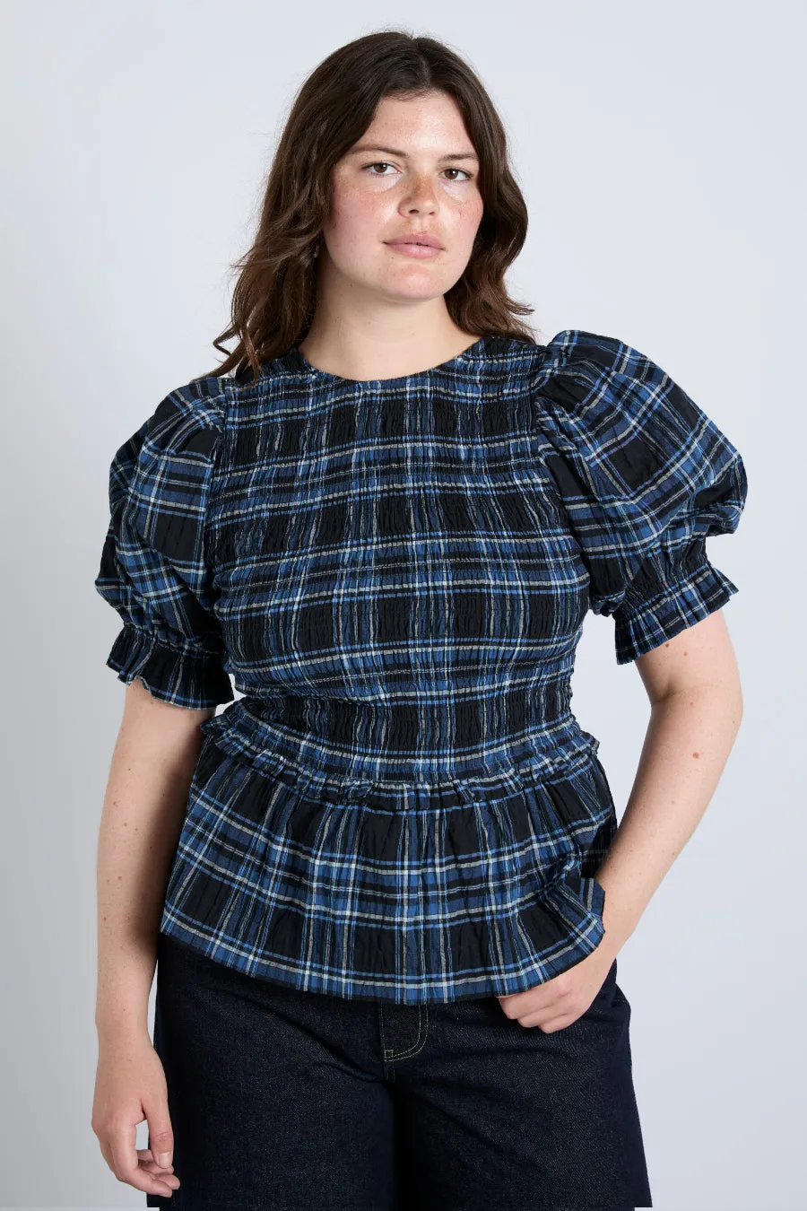 bluebelle blouse - navy check