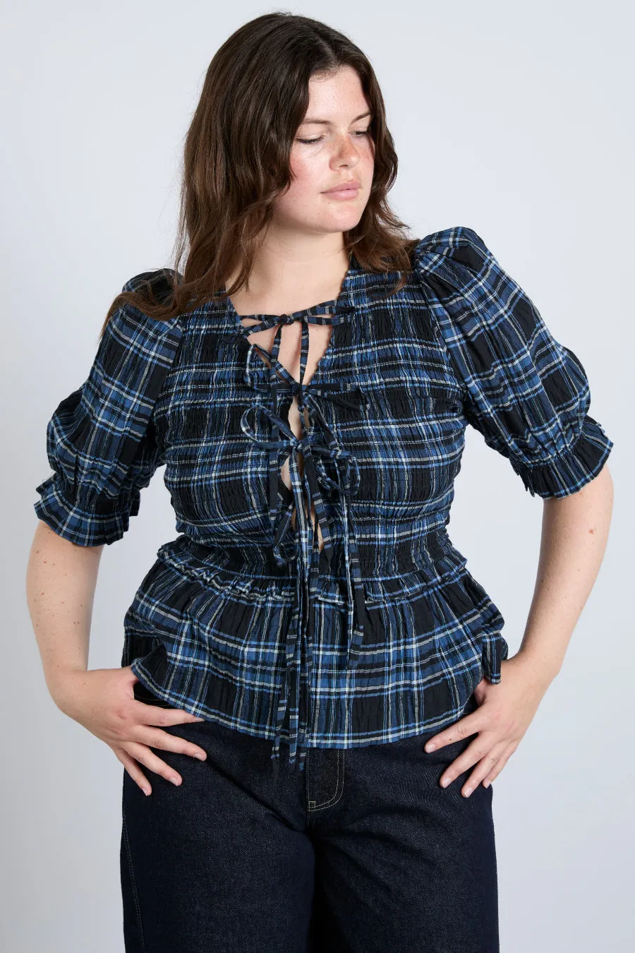 bluebelle blouse - navy check