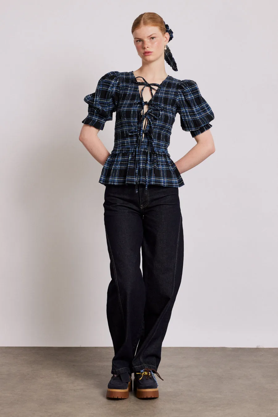 bluebelle blouse - navy check