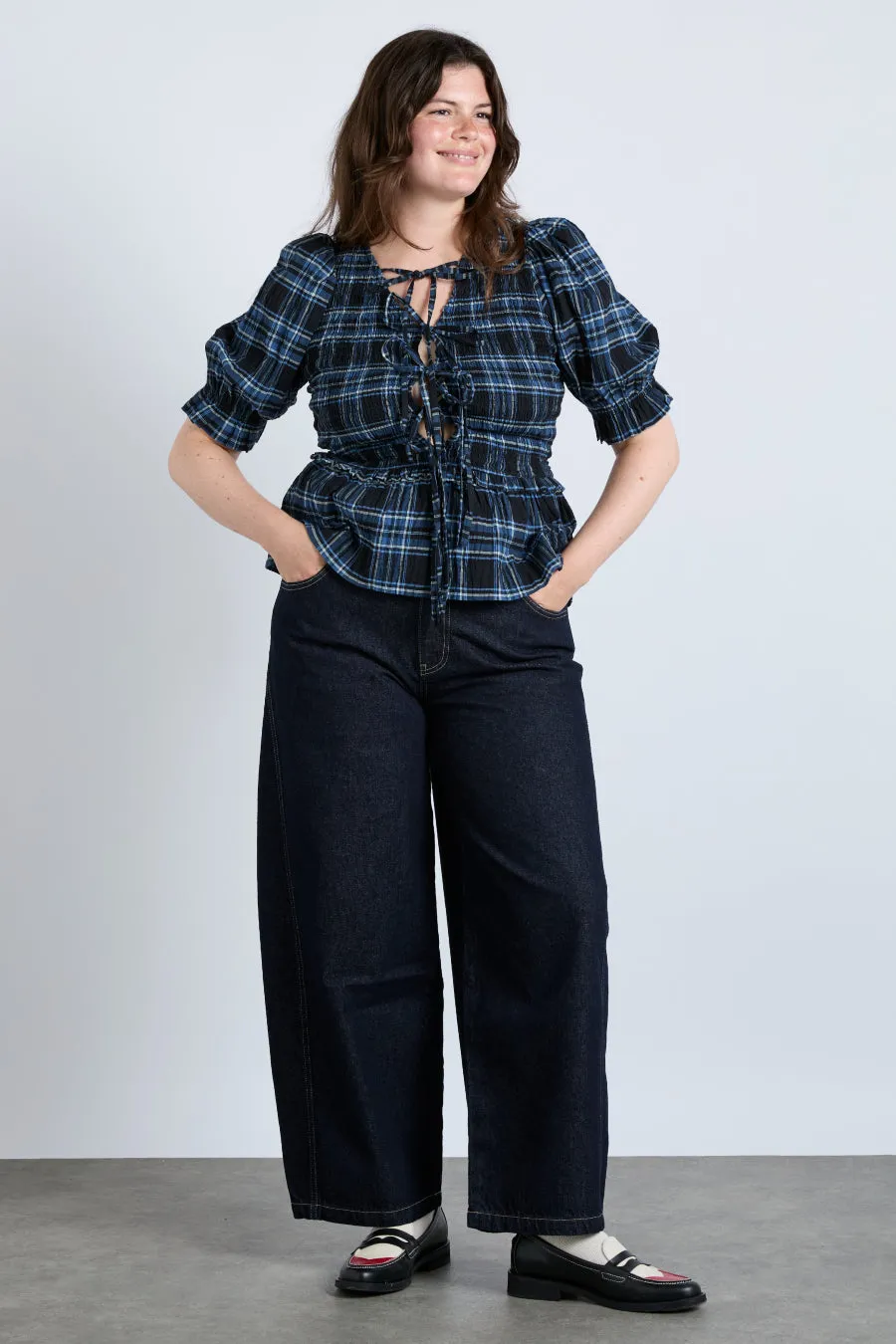 bluebelle blouse - navy check