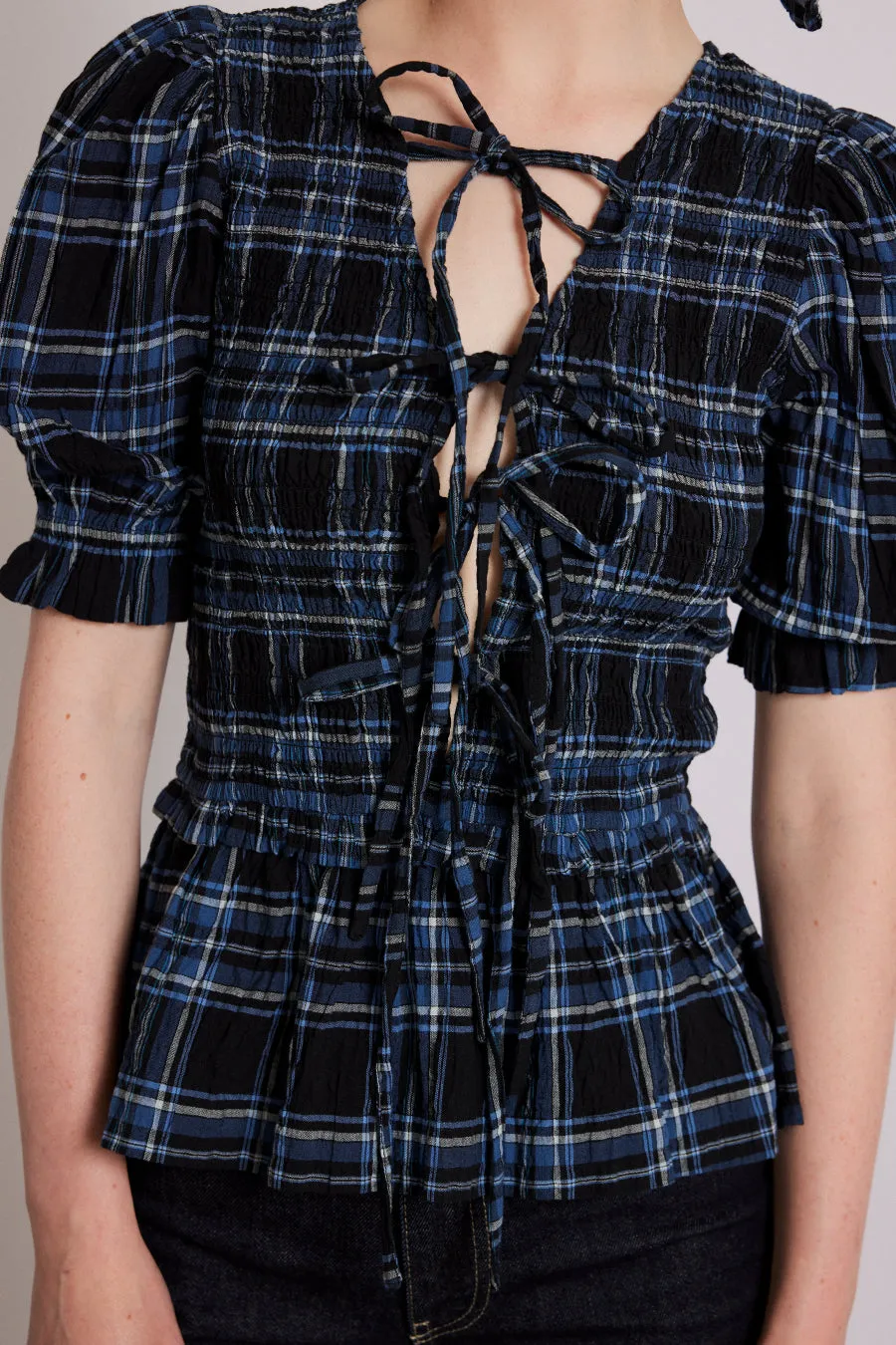 bluebelle blouse - navy check