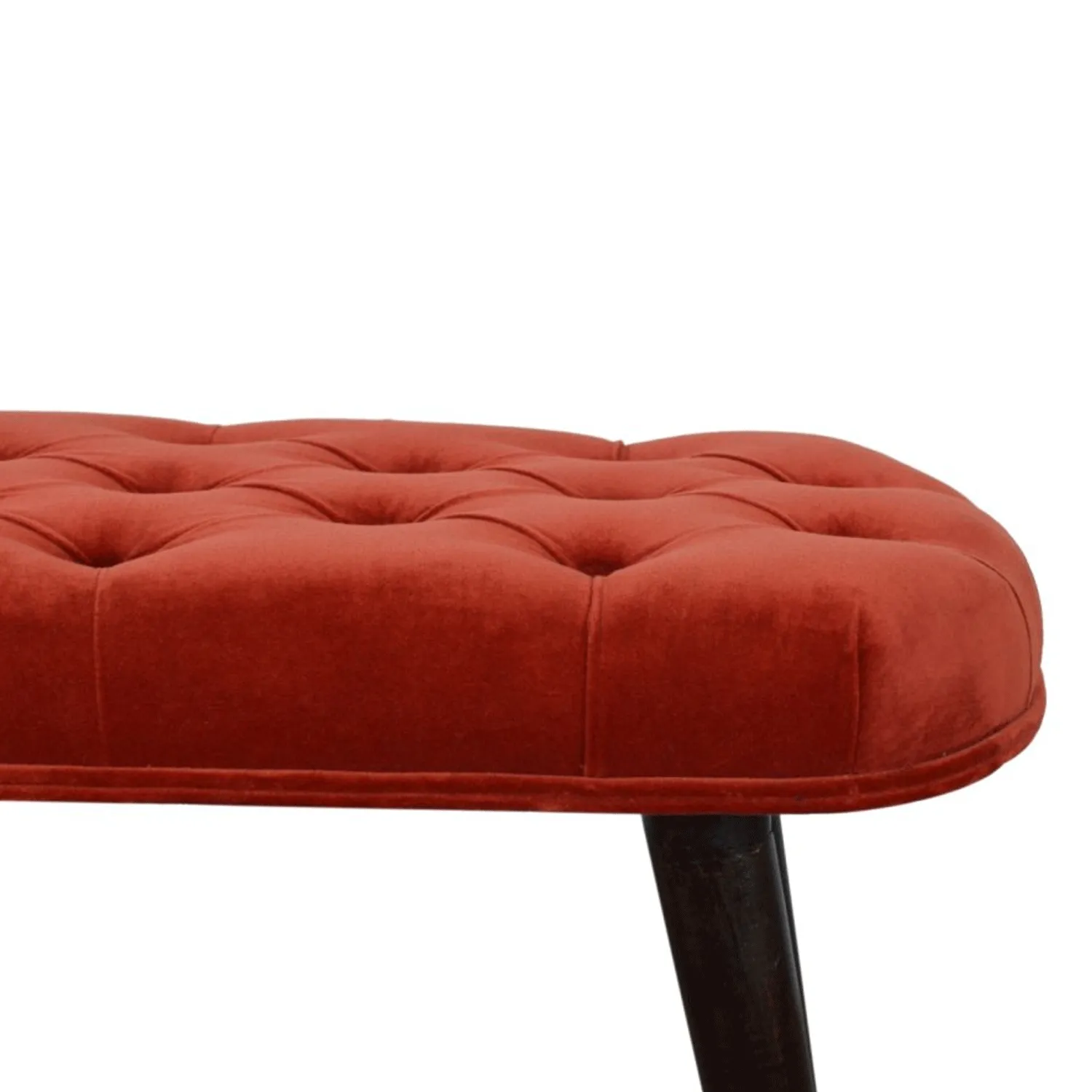 Bourton Red Velvet Deep Button Bench