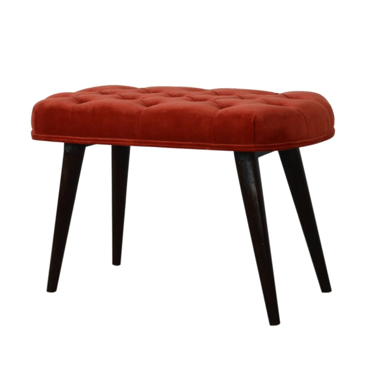 Bourton Red Velvet Deep Button Bench