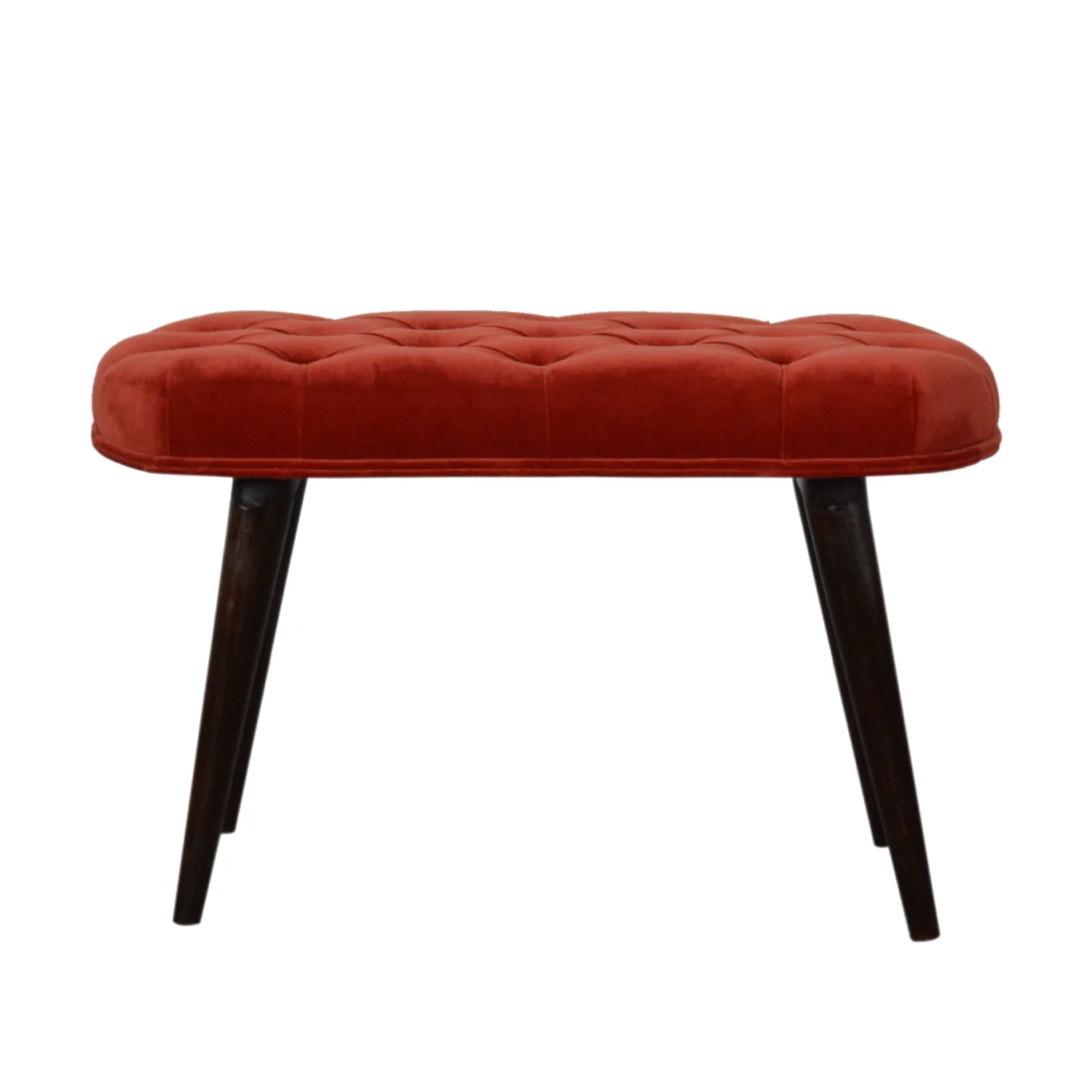 Bourton Red Velvet Deep Button Bench