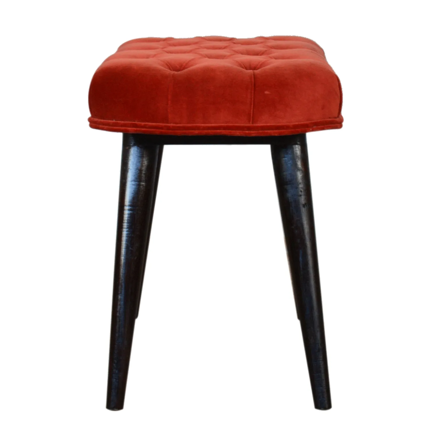 Bourton Red Velvet Deep Button Bench