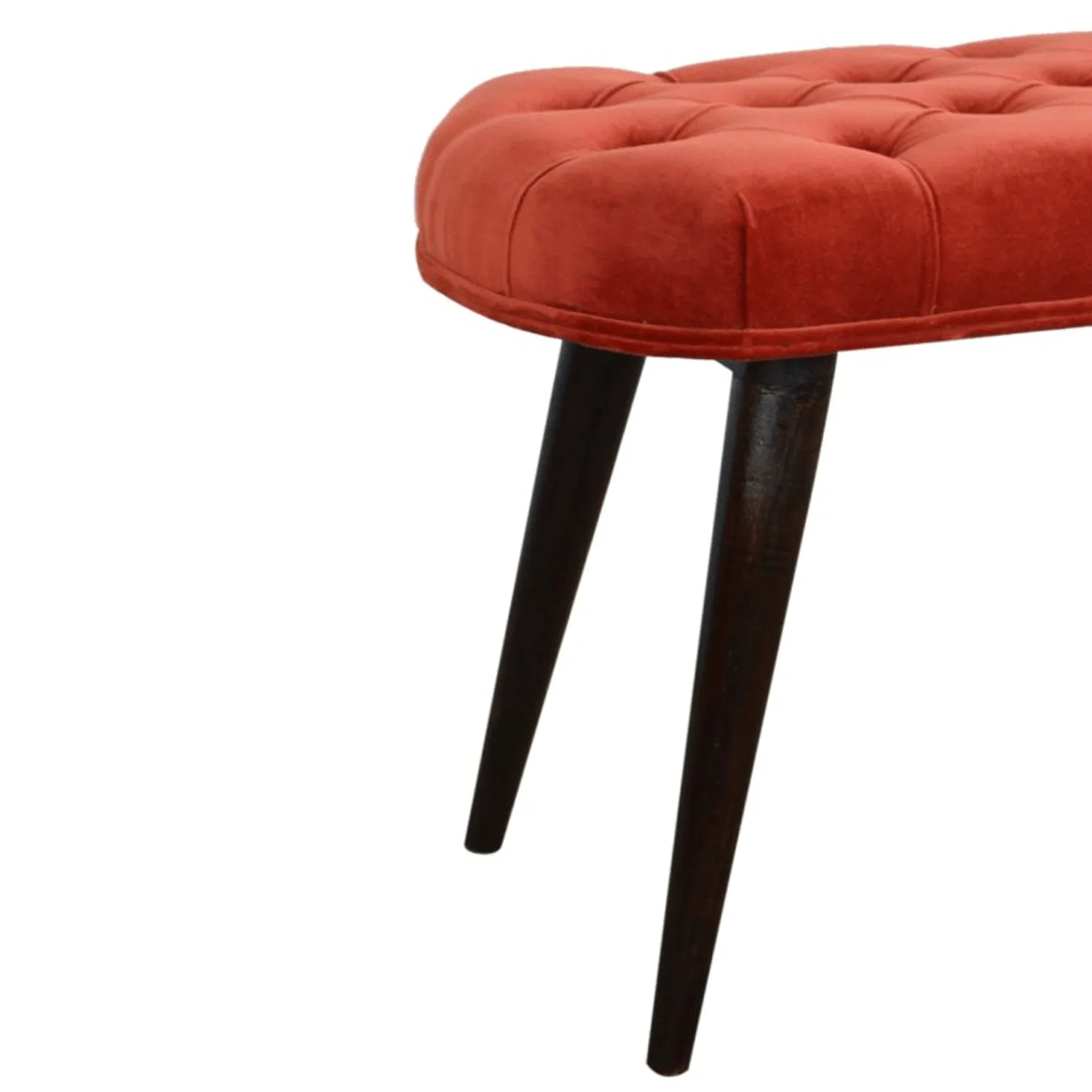 Bourton Red Velvet Deep Button Bench