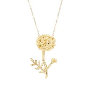 CARNATION FLOWER PENDANT NECKLACE