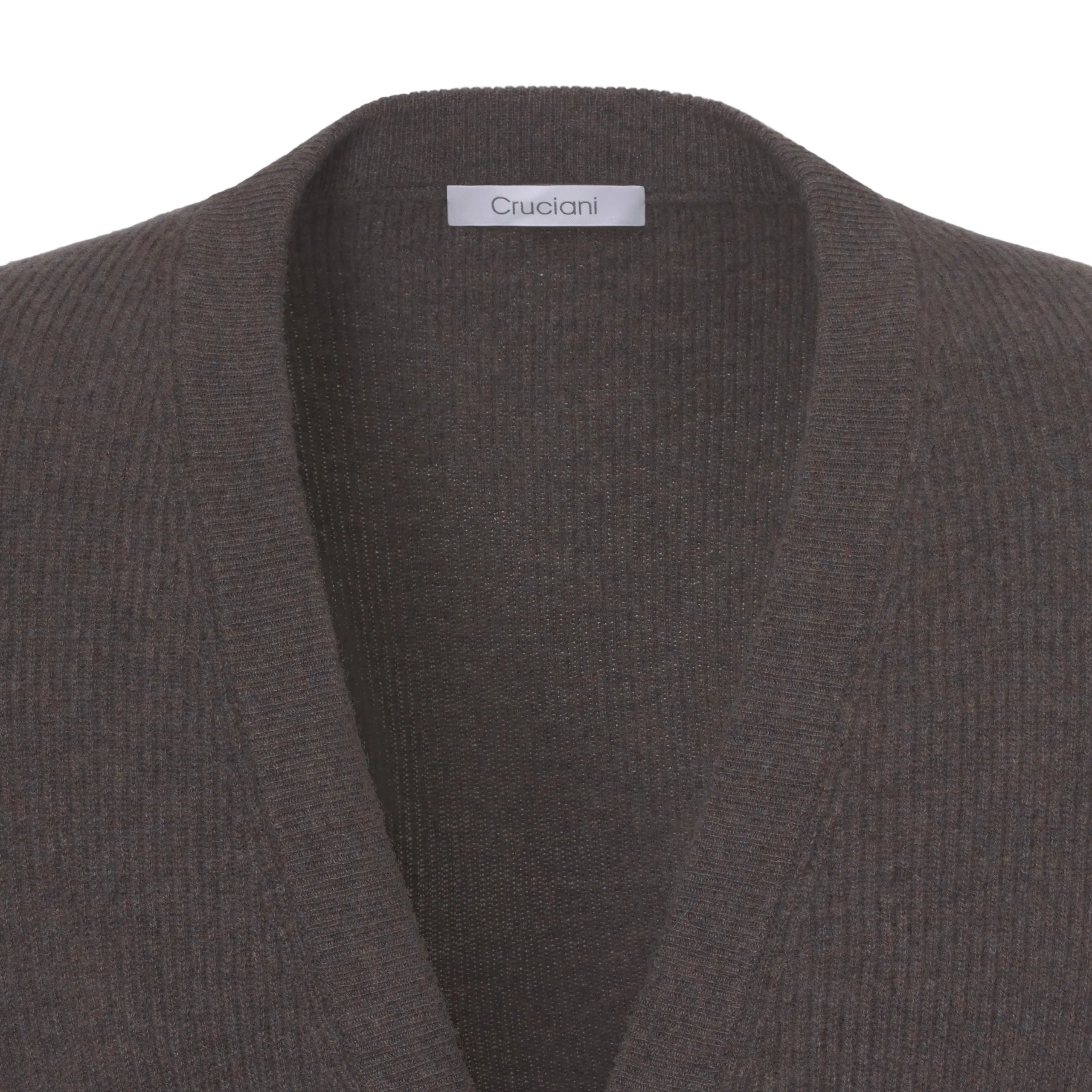 Cashmere Cardigan in Melange Tree Bark Brown