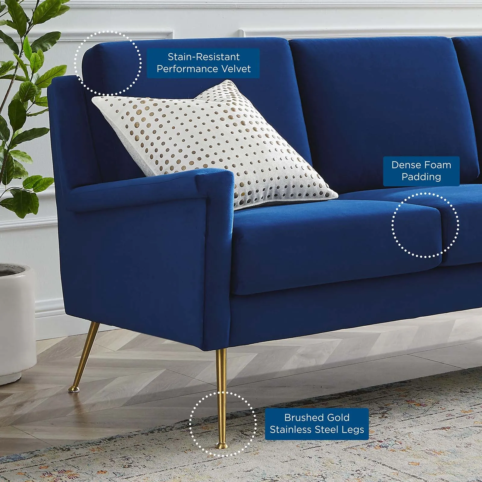 Chesapeake Performance Velvet Sofa by Modway