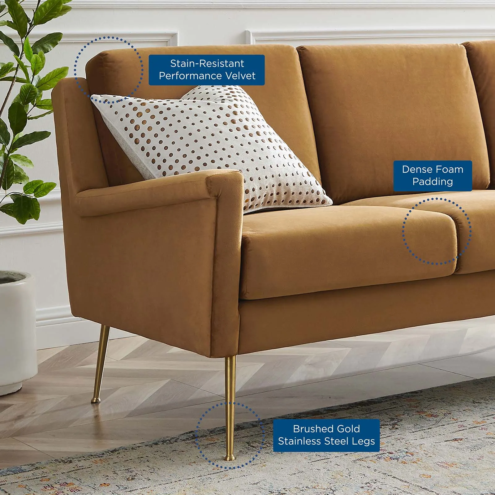 Chesapeake Performance Velvet Sofa by Modway