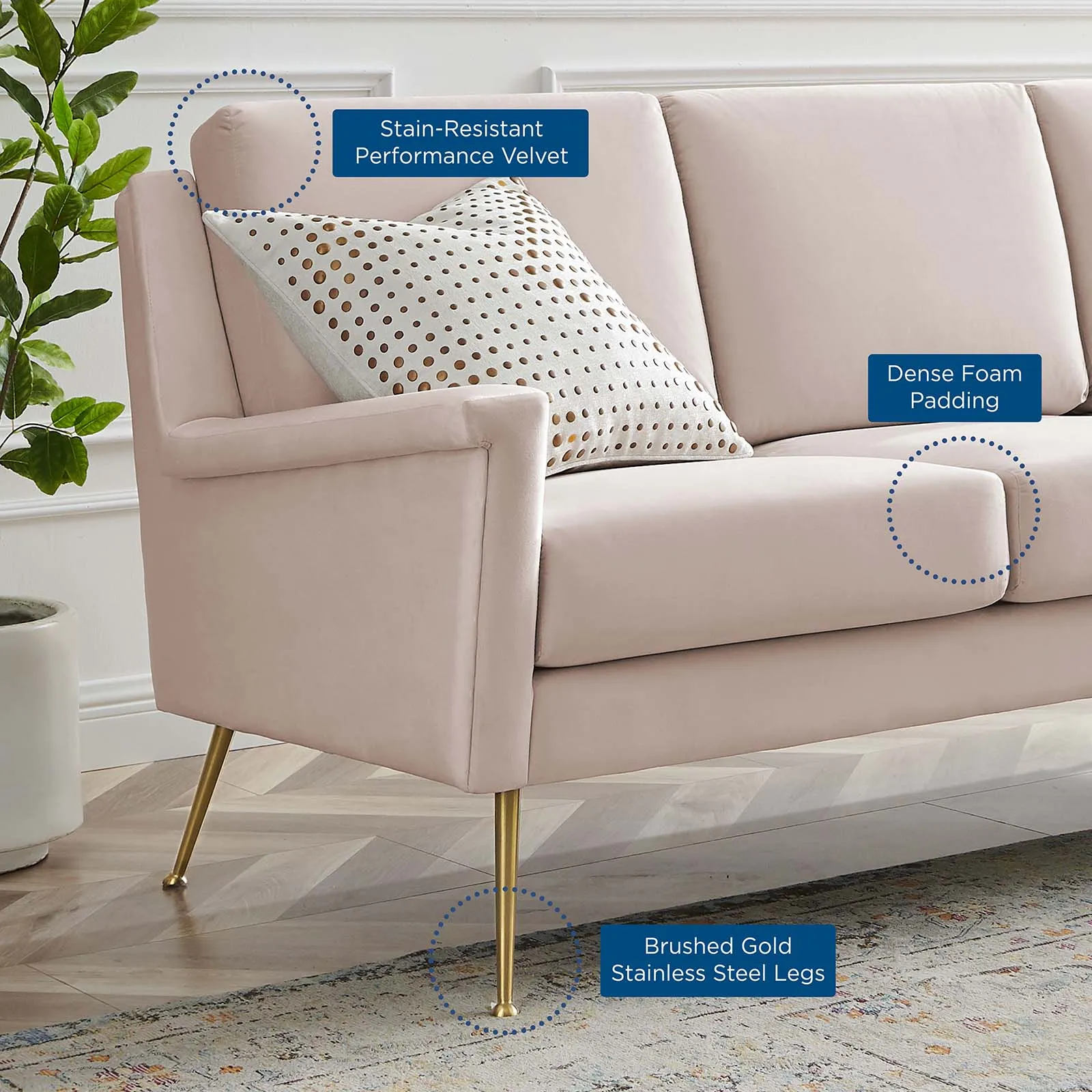 Chesapeake Performance Velvet Sofa by Modway