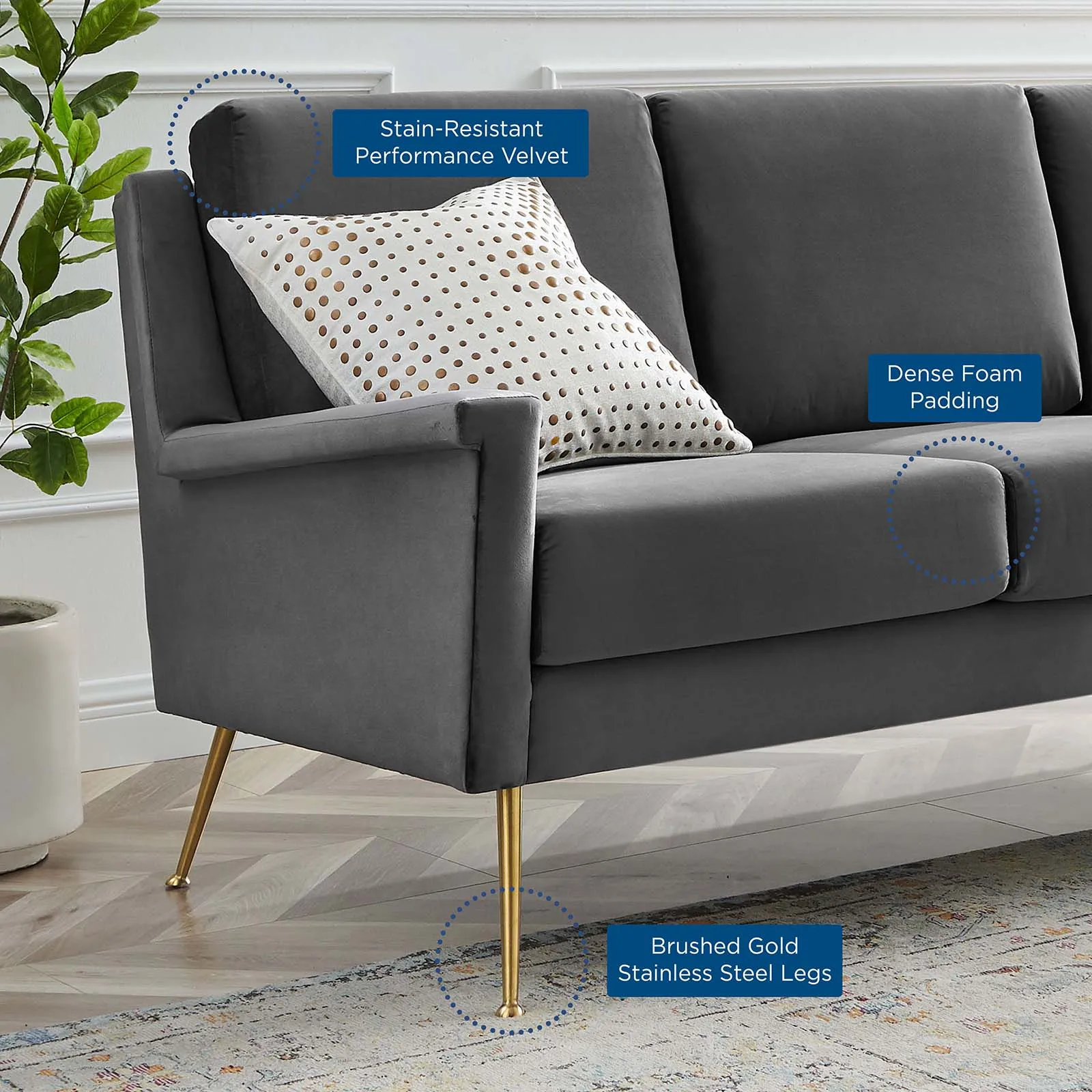 Chesapeake Performance Velvet Sofa by Modway