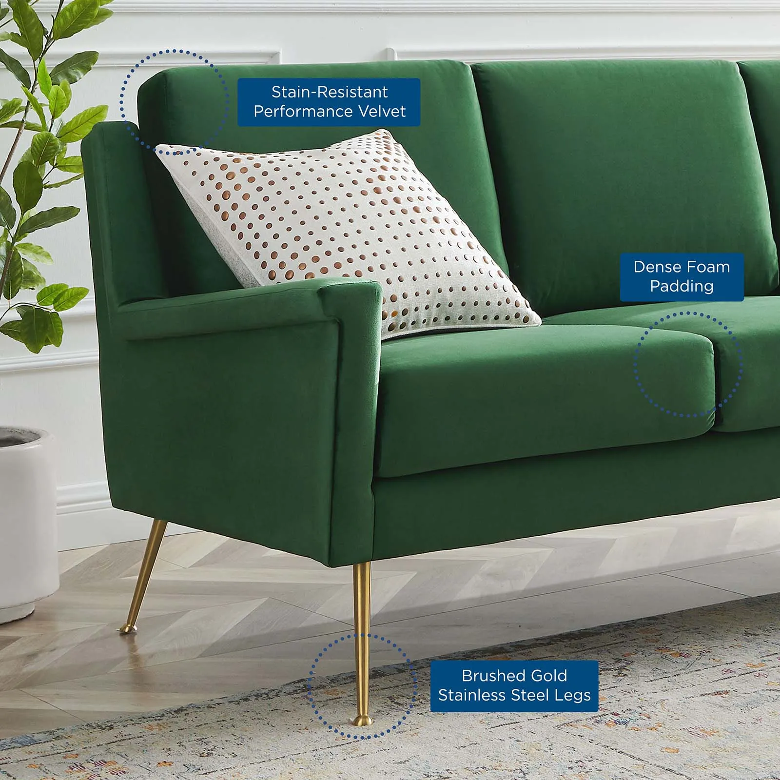 Chesapeake Performance Velvet Sofa by Modway