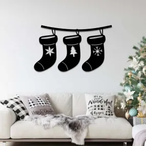 Christmas Stockings - Metal Wall Art