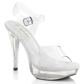 COCKTAIL-508MG Clear Glitter Platform Sandals