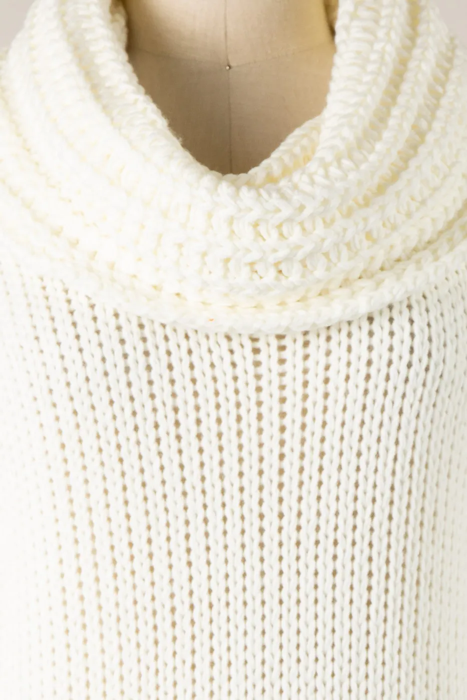 COWL NECK CABLE KNIT SWEATER 1 PACK