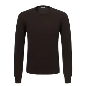 Crew-Neck Cashmere Sweater in Dark Brown