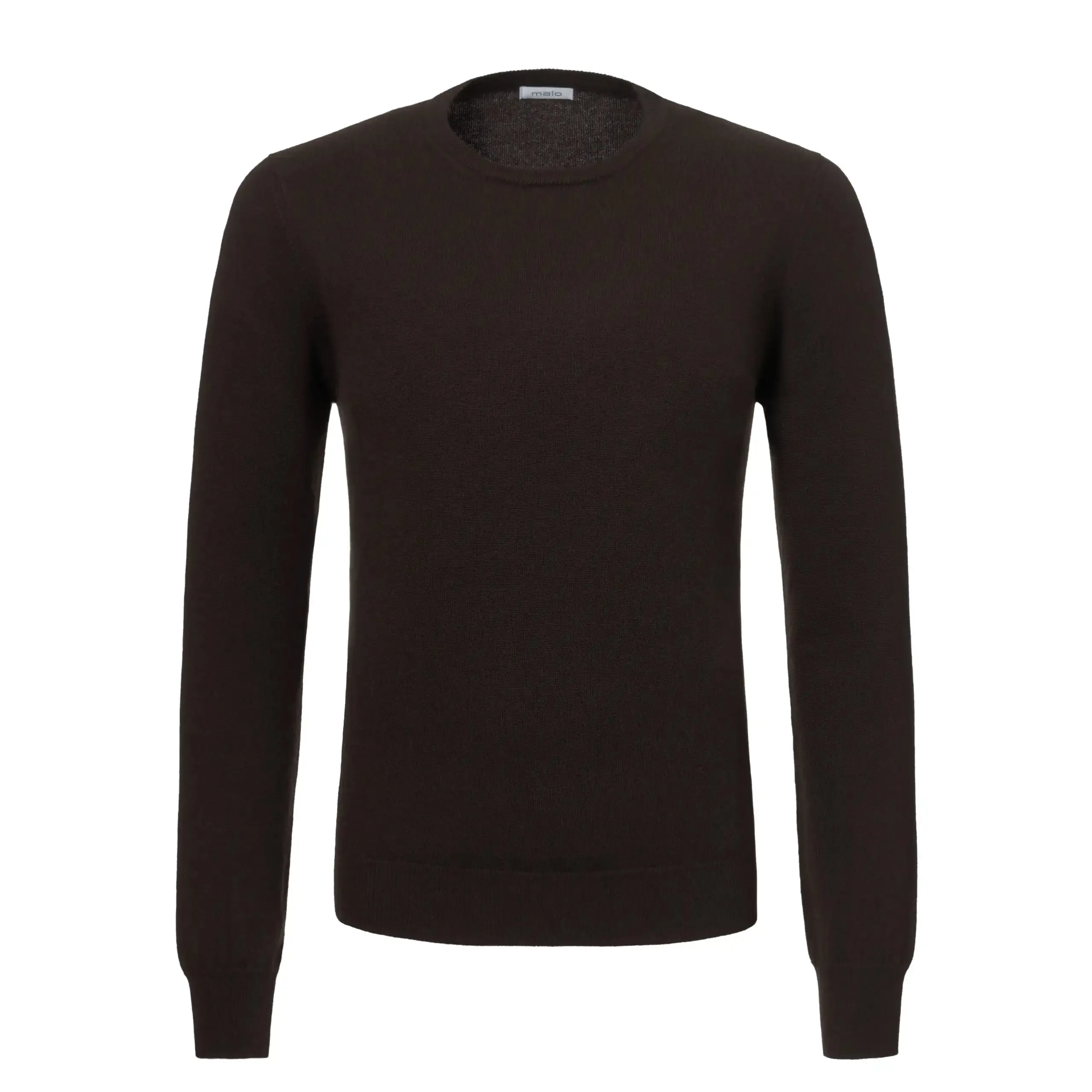 Crew-Neck Cashmere Sweater in Dark Brown