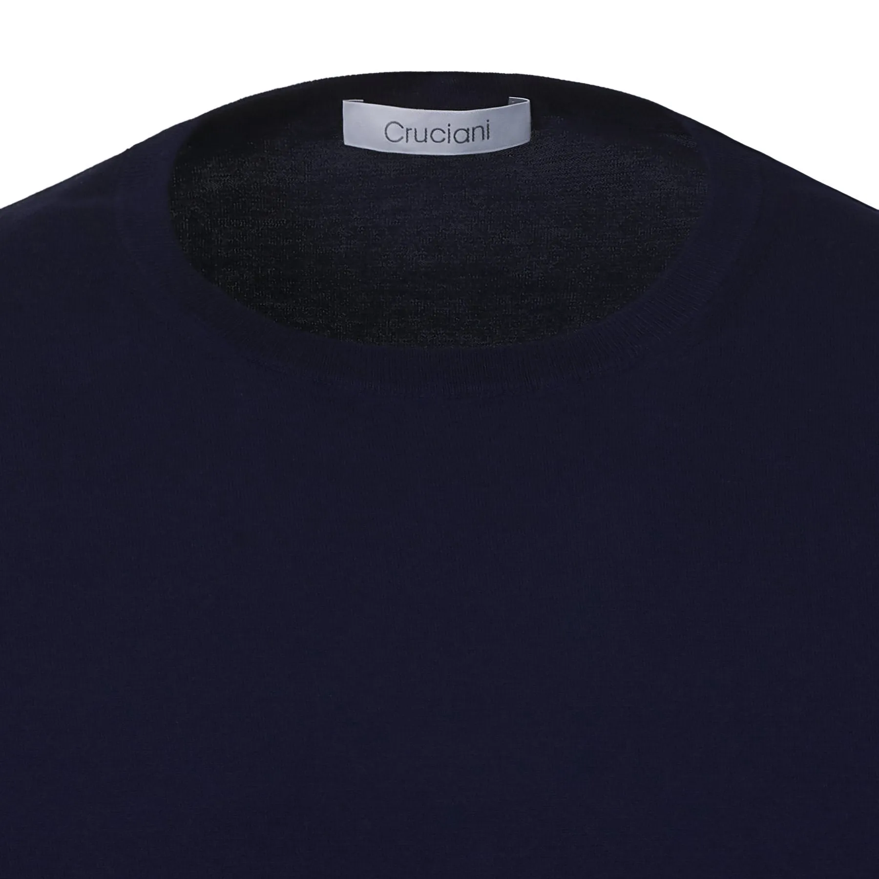 Crew-Neck Cotton T-Shirt in Dark Blue