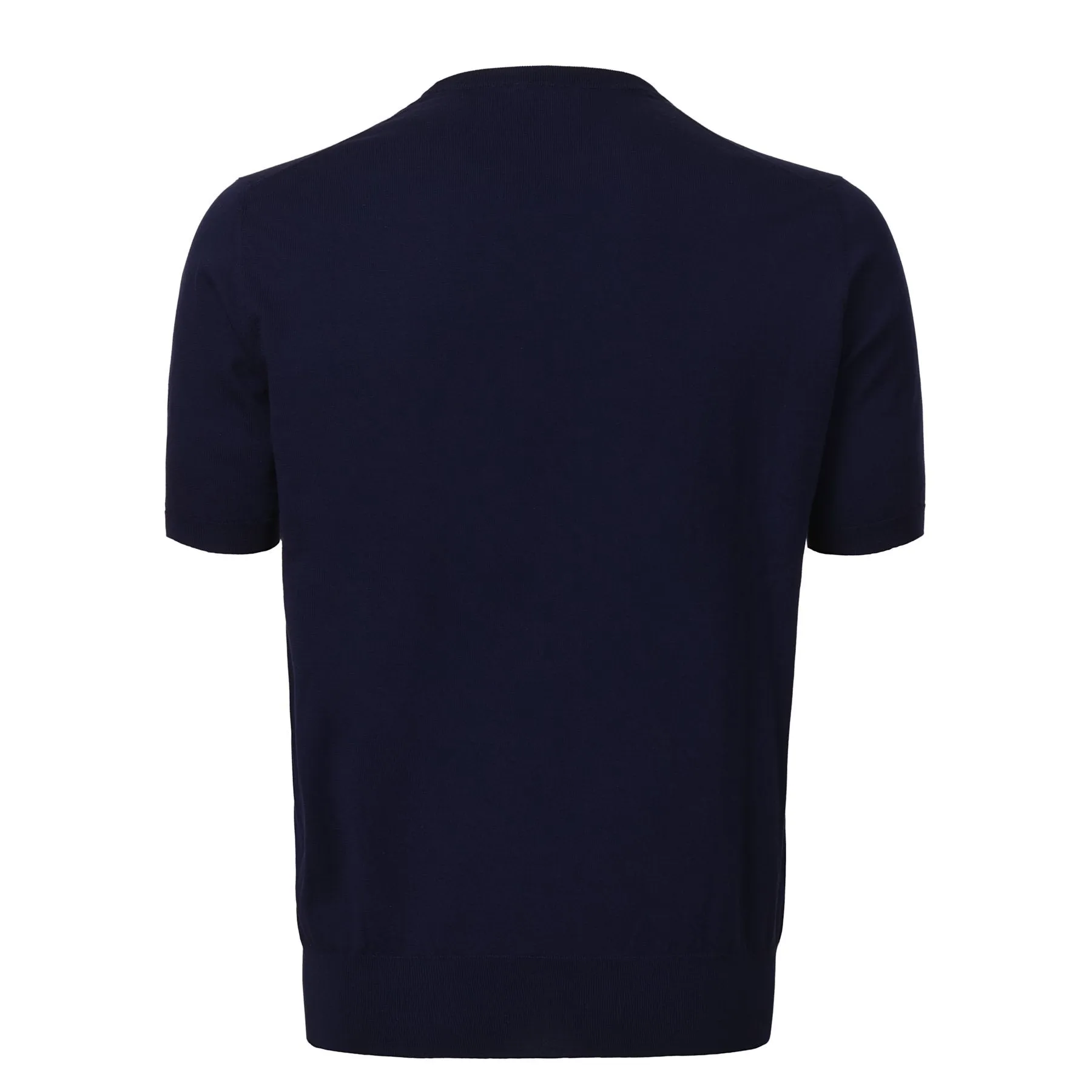 Crew-Neck Cotton T-Shirt in Dark Blue