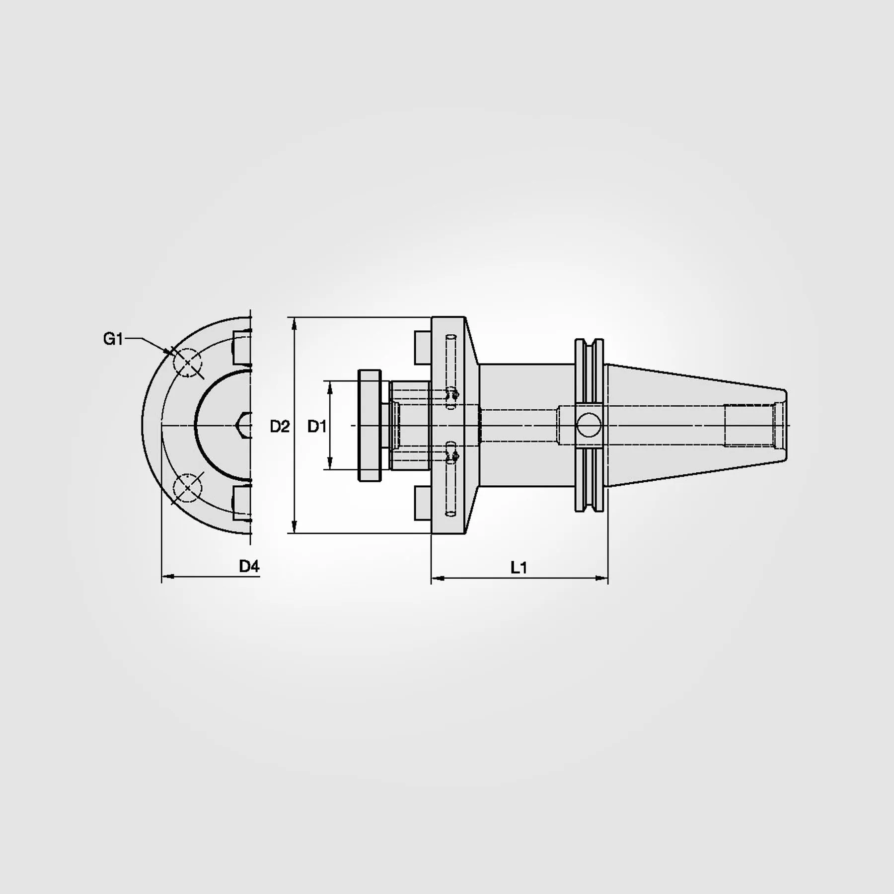 CV50 Steep Taper 1.250" Shell Mill Adapter (THROUGH COOLANT) 3640214