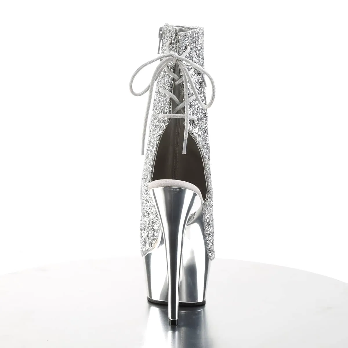 DELIGHT-1018G Silver Calf High Peep Toe Boots