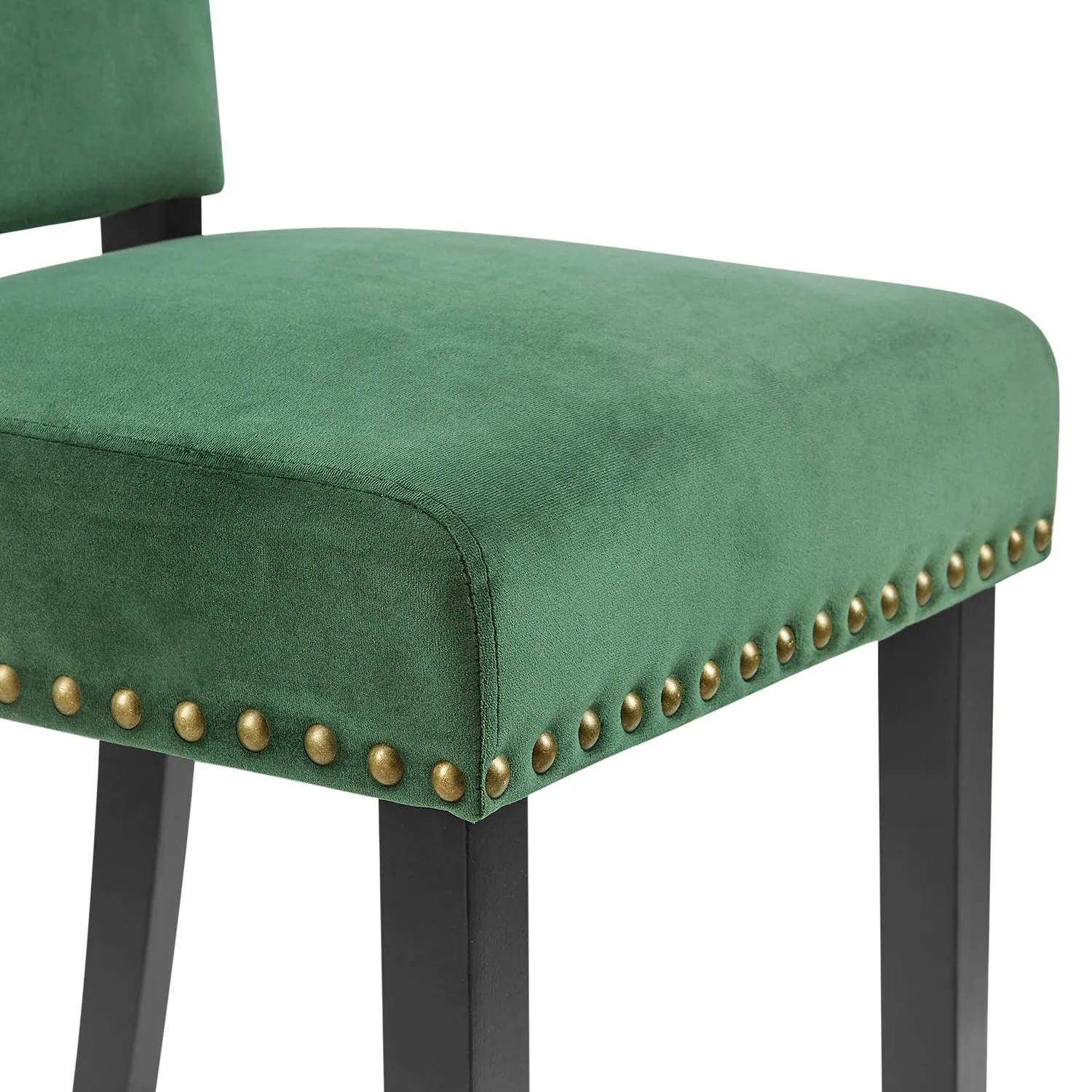 Draycott Set of 2 Pine Green Velvet Dining Chairs