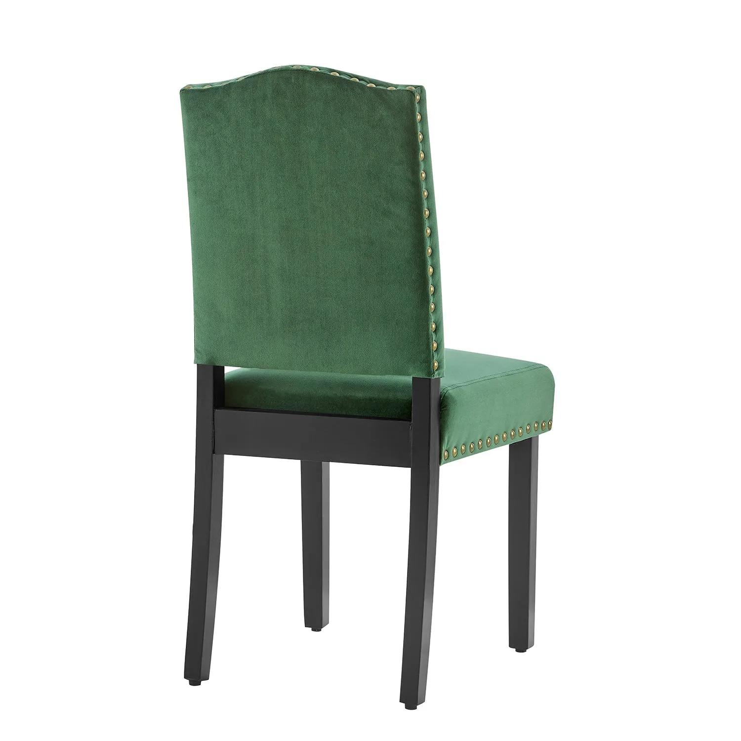 Draycott Set of 2 Pine Green Velvet Dining Chairs