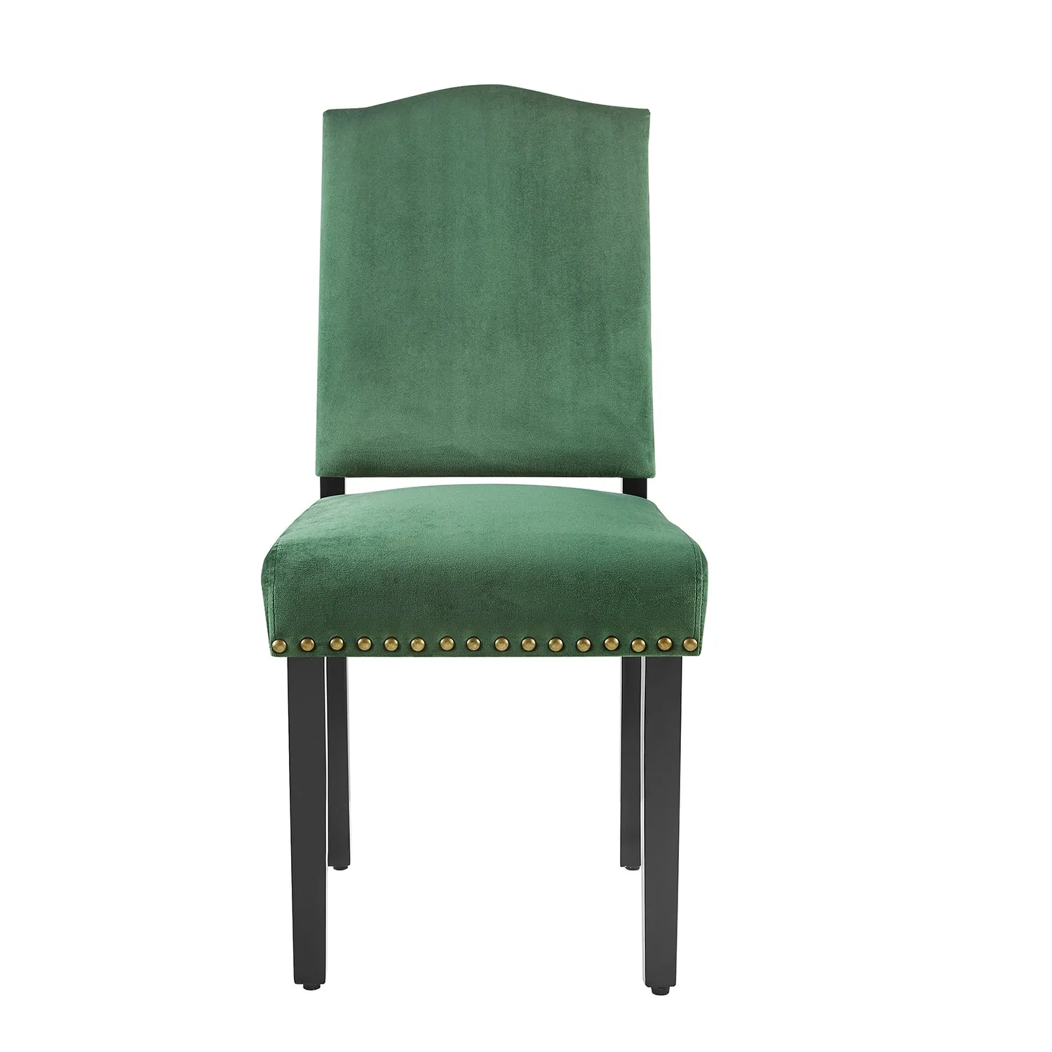 Draycott Set of 2 Pine Green Velvet Dining Chairs