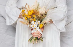 Dried Flowers Bridal Bouquet - Spring Yellow & Cream