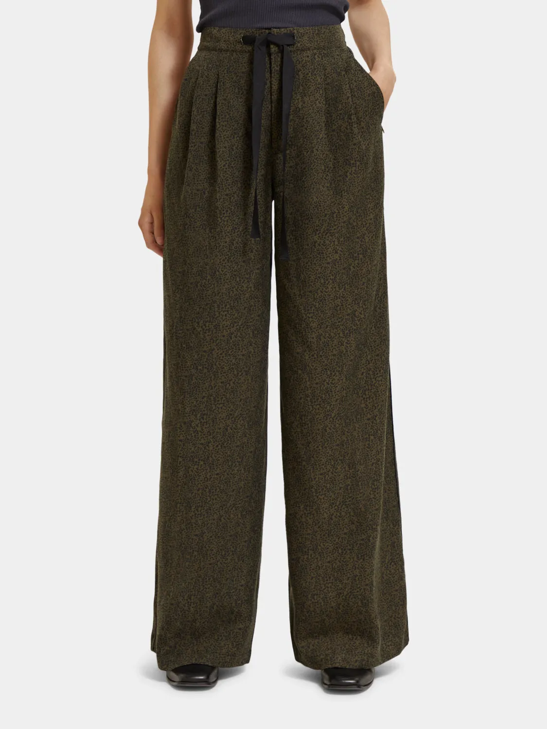 Eleni high-rise wide-leg printed pants